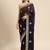 Navy-blue embroidered ethnic saree