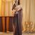 Coffee ombre beads and stones satin saree