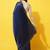 Navy-blue beads and stones embellished satin saree
