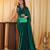 Peacocl-blue women peacock blue solid silk blend saree
