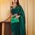 Peacocl-blue women peacock blue solid silk blend saree