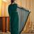 Peacocl-blue women peacock blue solid silk blend saree