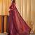 Wine women wine solid silk blend saree