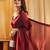 Wine women wine solid silk blend saree