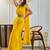Yellow women yellow solid silk blend saree