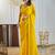 Yellow women yellow solid silk blend saree