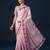 Pink sequin embellished geometric printed satin saree