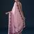 Pink sequin embellished geometric printed satin saree