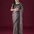 Grey floral printed embellished sarees
