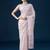 Pink embellished sequinned with printed saree