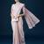 Pink embellished sequinned with printed saree