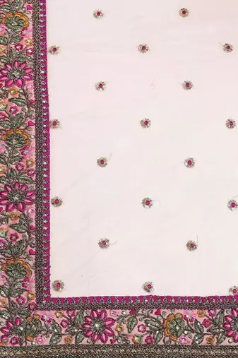 Peach & Golden Semi-Stitched Bridal Lehenga & Unstitched Blouse with Dupatta