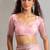 Pink handwork zarkan embroidery silk party wear saree