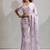 Lavender handwork zarkan border work satin silk party wear saree