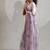 Lavender handwork zarkan border work satin silk party wear saree