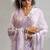 Lavender handwork zarkan border work satin silk party wear saree