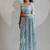 Sky blue handwork zarkan border work satin silk party wear saree