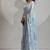 Sky blue handwork zarkan border work satin silk party wear saree