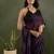 Purple designer printed work chiffon casual wear saree
