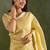 Golden chiffon heavy lace border work party wear saree