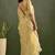Golden chiffon heavy lace border work party wear saree