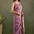Lavender chiffon heavy lace border work party wear saree