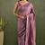 Lavender chiffon heavy lace border work party wear saree