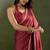 Pink chiffon heavy lace border work party wear saree
