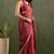 Pink chiffon heavy lace border work party wear saree