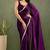 Purple chiffon heavy lace border work party wear saree