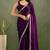 Purple chiffon heavy lace border work party wear saree