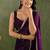Purple chiffon heavy lace border work party wear saree