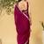 Magenta chiffon heavy lace border work party wear saree