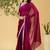 Magenta chiffon heavy lace border work party wear saree