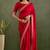 Red chiffon heavy lace border work party wear saree