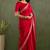 Red chiffon heavy lace border work party wear saree