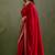 Red chiffon heavy lace border work party wear saree