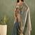 Sky blue chiffon heavy lace border work party wear saree