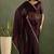 Purple chiffon heavy lace border work party wear saree