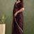 Purple chiffon heavy lace border work party wear saree