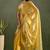 Yellow chiffon heavy lace border work party wear saree