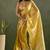 Yellow chiffon heavy lace border work party wear saree