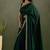 Green chiffon heavy lace border work party wear saree