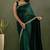 Green chiffon heavy lace border work party wear saree