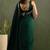 Green chiffon heavy lace border work party wear saree