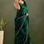 Green chiffon heavy lace border work party wear saree