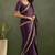 Lavender chiffon heavy lace border work party wear saree