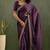 Lavender chiffon heavy lace border work party wear saree