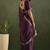 Lavender chiffon heavy lace border work party wear saree