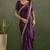Lavender chiffon heavy lace border work party wear saree